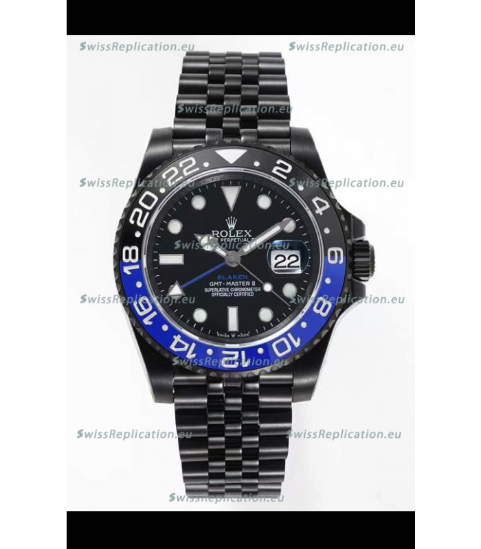 Rolex GMT Masters II REF.126710BLRO Batman BLAKEN Swiss Replica - 904L Steel in DLC Coating