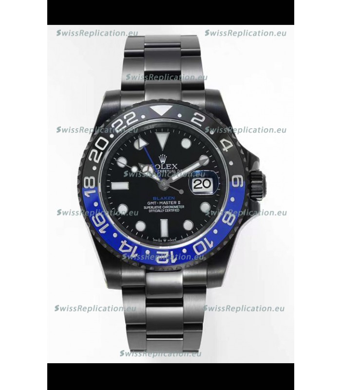 Rolex GMT Masters II REF.126710BLRO Batman BLAKEN Swiss Replica - 904L Steel in DLC Coating