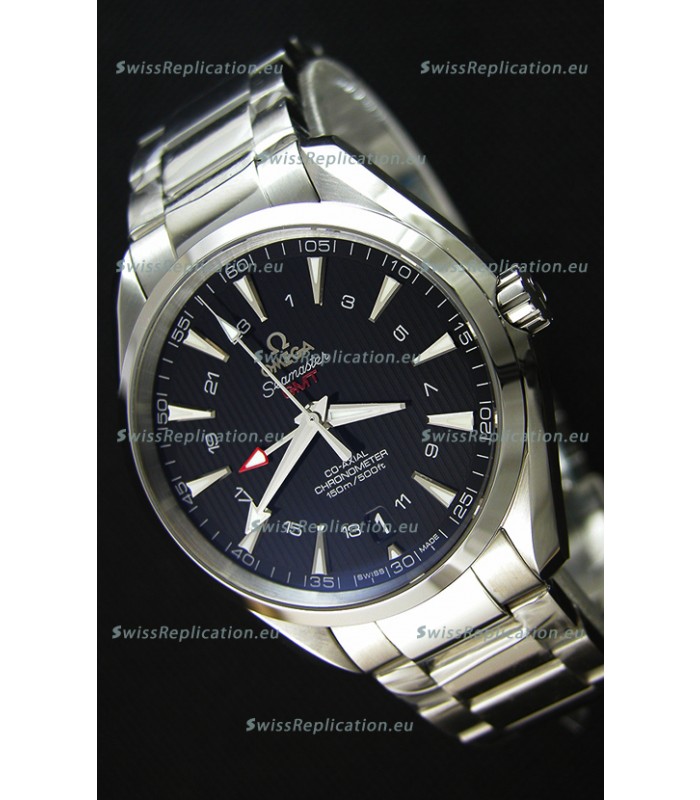 Omega Seamaster Aqua Terra GMT 150M 43MM 1:1 Mirror Replica Watch Black Dial