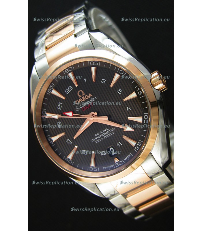Omega Seamaster Aqua Terra GMT 150M 43MM 1:1 Mirror Replica Watch Two Tone Case