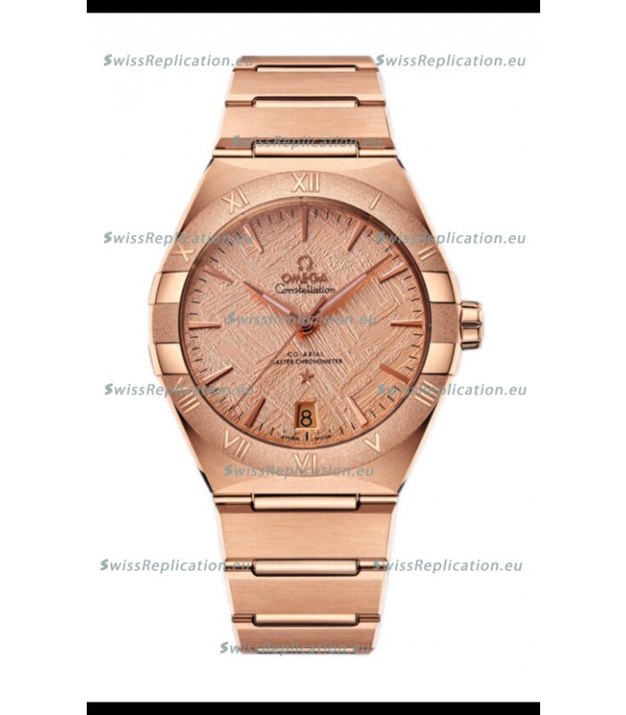 Omega Co-Axial Constellation Rose Gold Meteorite Dial 1:1 Mirror Replica 41MM