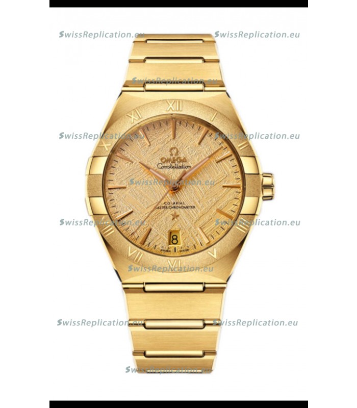 Omega Co-Axial Constellation Yellow Gold Meteorite Dial 1:1 Mirror Replica 41MM
