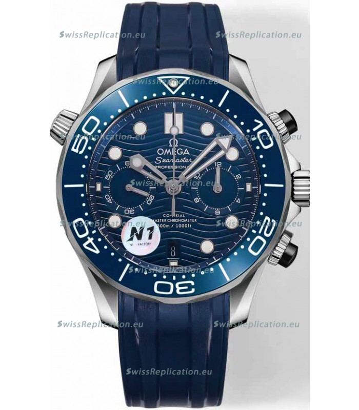 Omega Seamaster Co-Axial Master Chronograph Stainless Steel Blue Strap 44MM 1:1 Mirror Replica