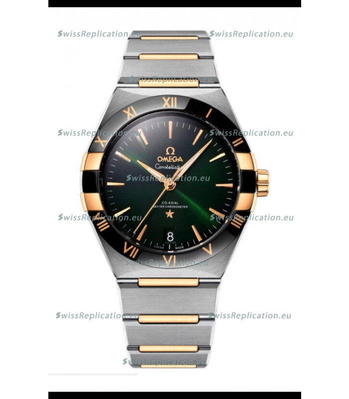 Omega Co-Axial Constellation Two Tone Black Green Dial 1:1 Mirror Replica 41MM