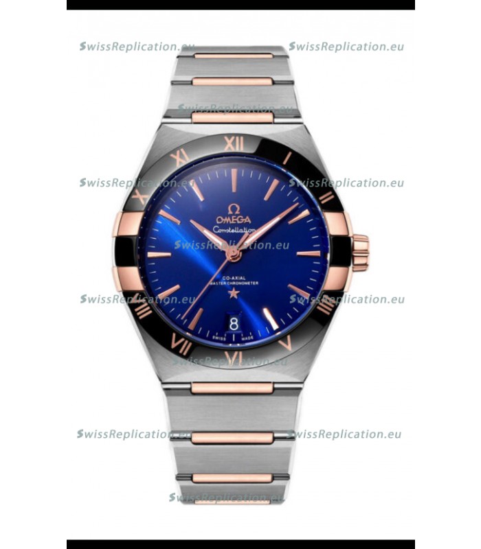 Omega Co-Axial Constellation Two Tone Blue Burgundy Dial 1:1 Mirror Replica 41MM
