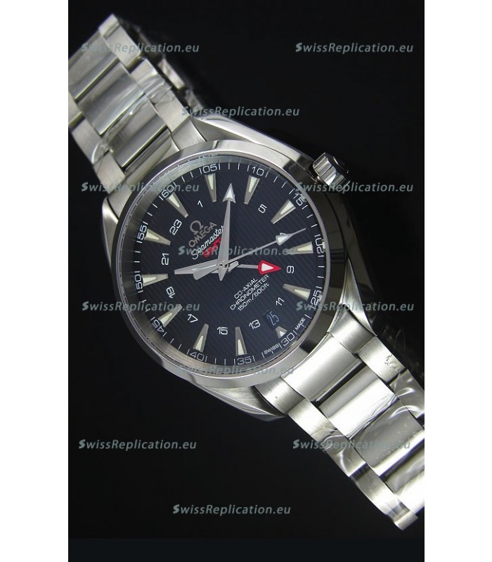 Omega Seamaster COAX GMT Stainless Steel Swiss Watch in Black Dial