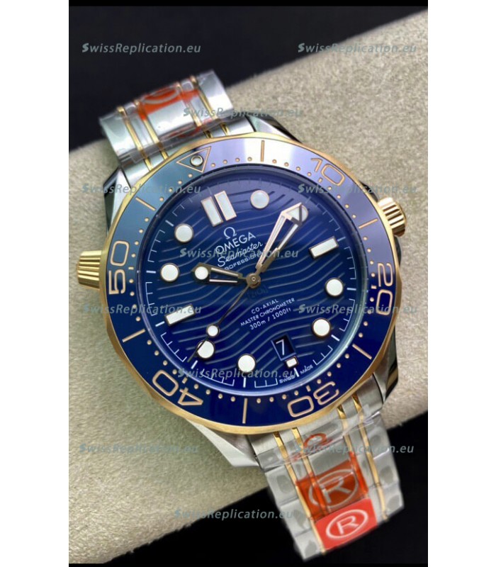 Omega Seamaster 300M Co-Axial Master Chronometer Blue Dial Two Tone Casing 1:1 Mirror Replica