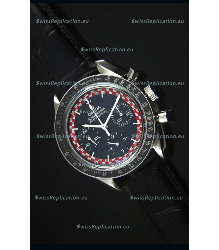 Omega Speedmaster Tintin Moon Swiss Replica Watch with Leather Strap