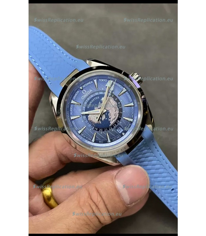 Omega Seamaster Aquaterra 150M Worldtimer Summer Blue 1:1 Mirror Replica Watch