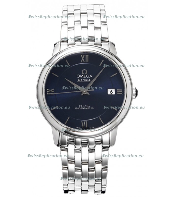 Omega De Ville Co-Axial Chronometer 36.8MM Swiss Replica Watch in Dark Blue Dial 