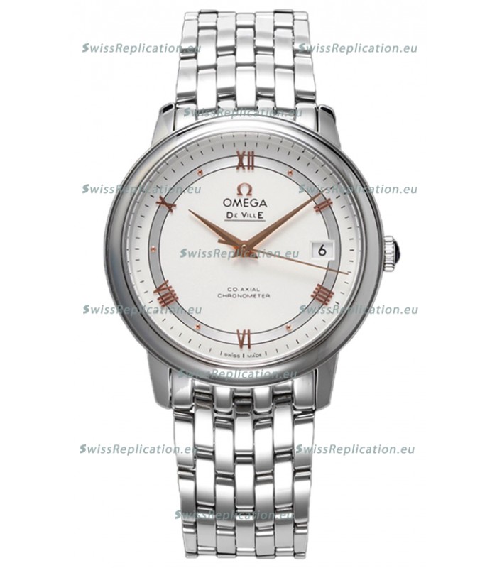 Omega De Ville Co-Axial Chronometer 36.8MM Swiss Replica Watch in White Dial
