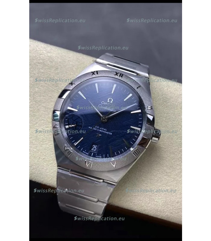 Omega Super Clone Co-Axial Constellation Stainless Blue Textured Dial Replica Watch