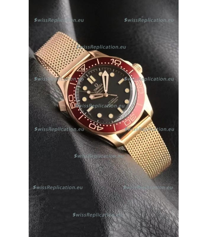 Omega Seamaster Super Clone 300M Diver Rose Gold Black Dial Edition Watch 