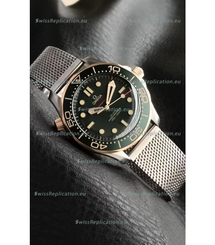 Omega Seamaster Super Clone 300M Diver Titanium Two Tone Green Dial Watch 