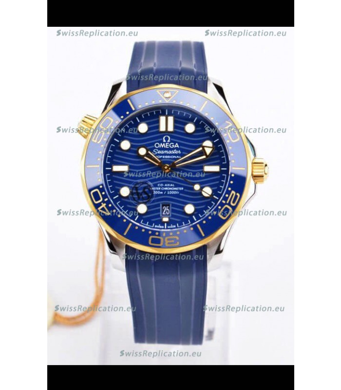 Omega Seamaster 300M Co-Axial Master Chronometer Blue Dial Two Tone Casing 1:1 Mirror Replica