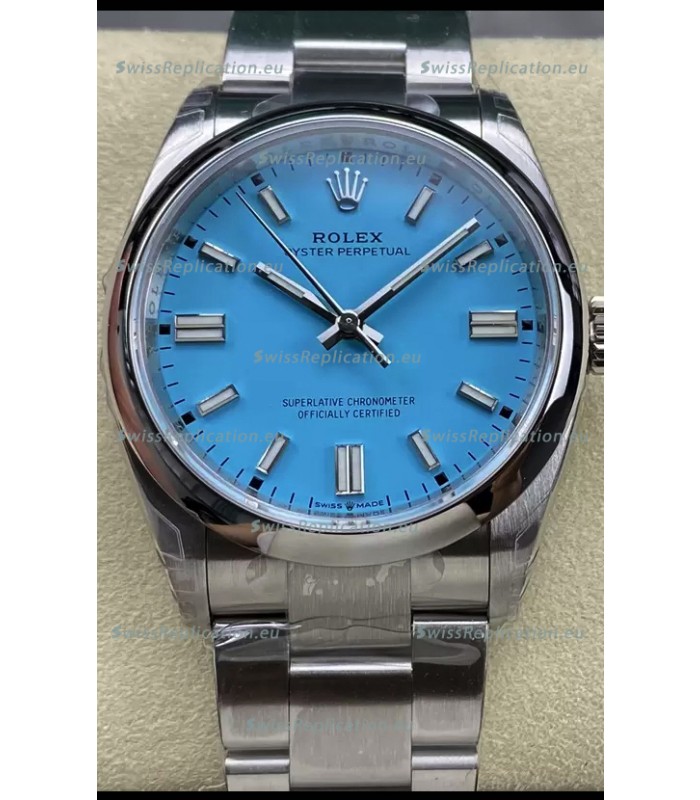 Rolex Oyster Perpetual REF# 126000 36MM Swiss Movement Tiffany Blue Dial 904L Steel 1:1 Mirror Replica Watch