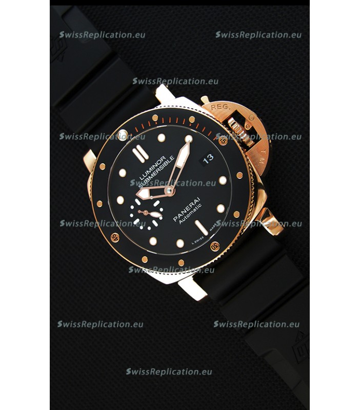 Panerai Luminor Submersible 3 days PAM684 Rose Gold Swiss 1:1 Mirror Replica Watch 