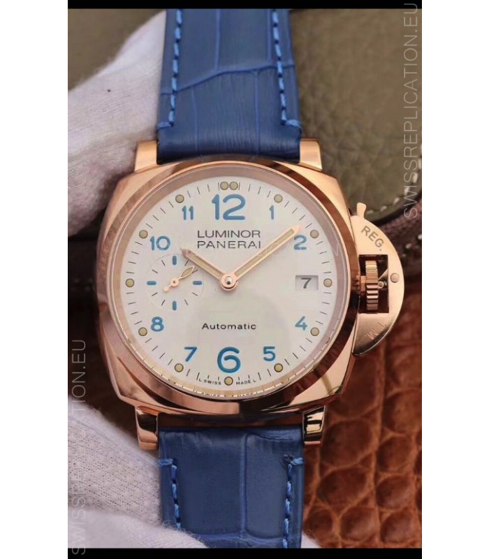 Panerai Luminor DUE PAM756 Edition 1:1 Mirror Swiss Replica Watch in Rose Gold Casing 42MM