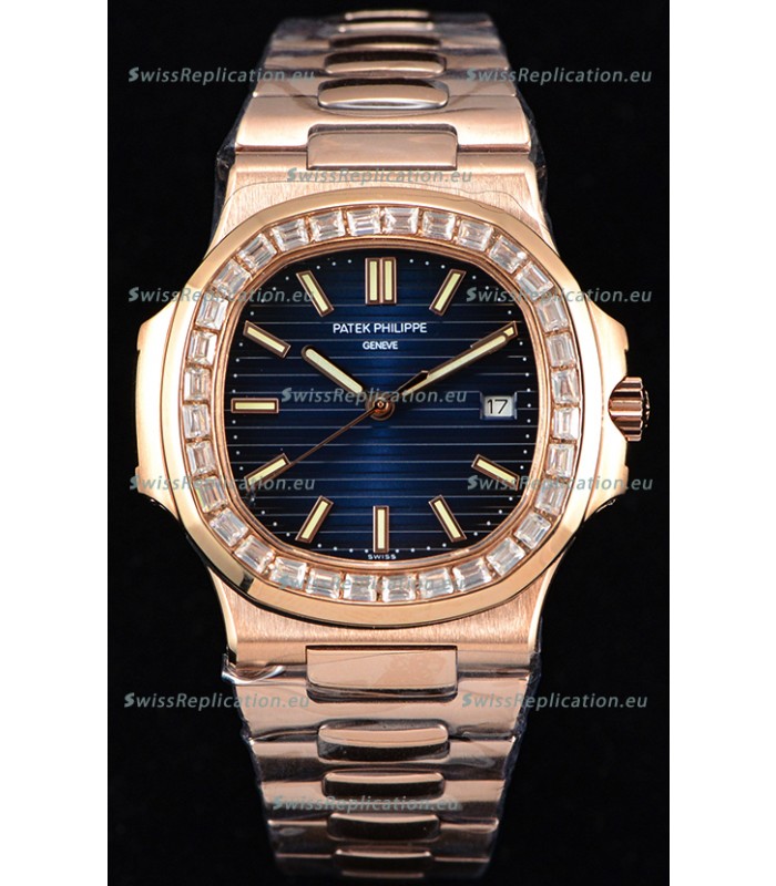 Patek Philippe Nautilus 5711/1R 1:1 Mirror Watch - Baguette Diamonds Bezel