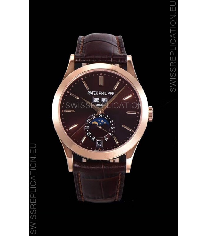 Patek Philippe Annual Calendar 5396R-012 Complications Swiss Replica Watch in Brown Dial 