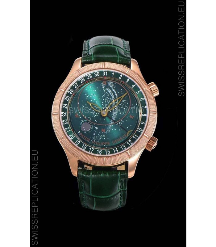 Patek Philippe 6102R Grand Compilations Handwind Swiss Replica Watch - Rugged Bezel Green Dial