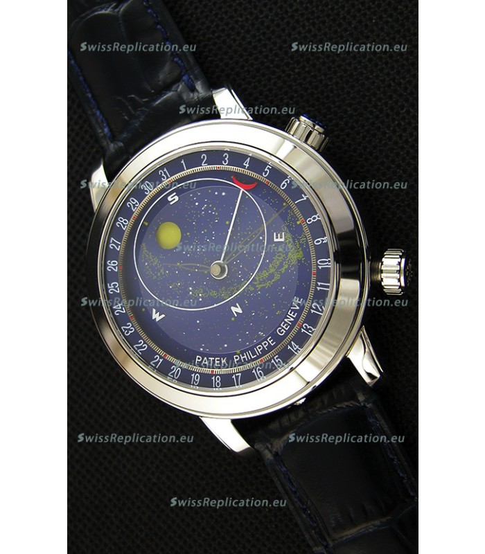 Patek Philippe Grand Complication 6102P Celestial Moon Age Blue Dial Swiss Replica Watch 