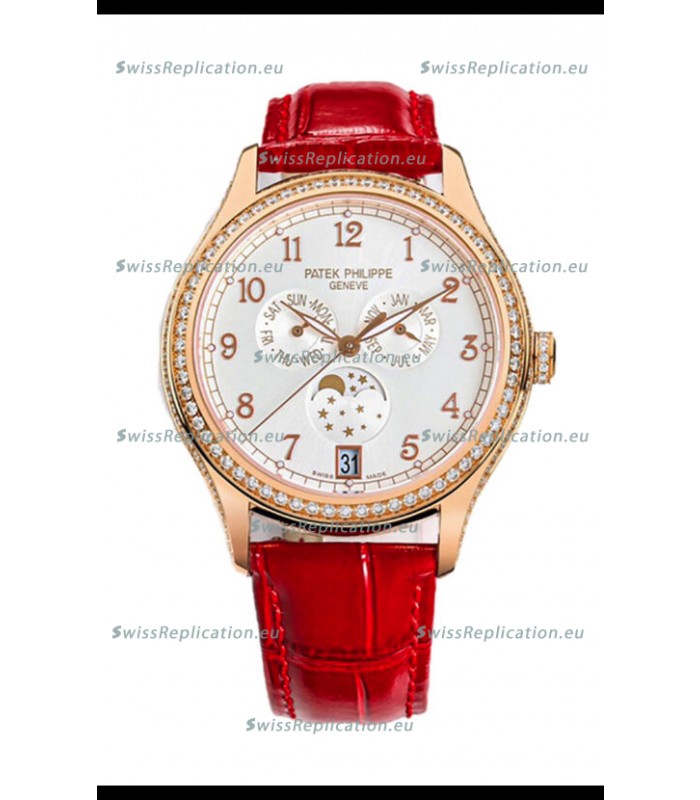 Patek Philippe Complications 4948G Annual Calendar Moonphase White Dial Rose Gold Swiss Replica