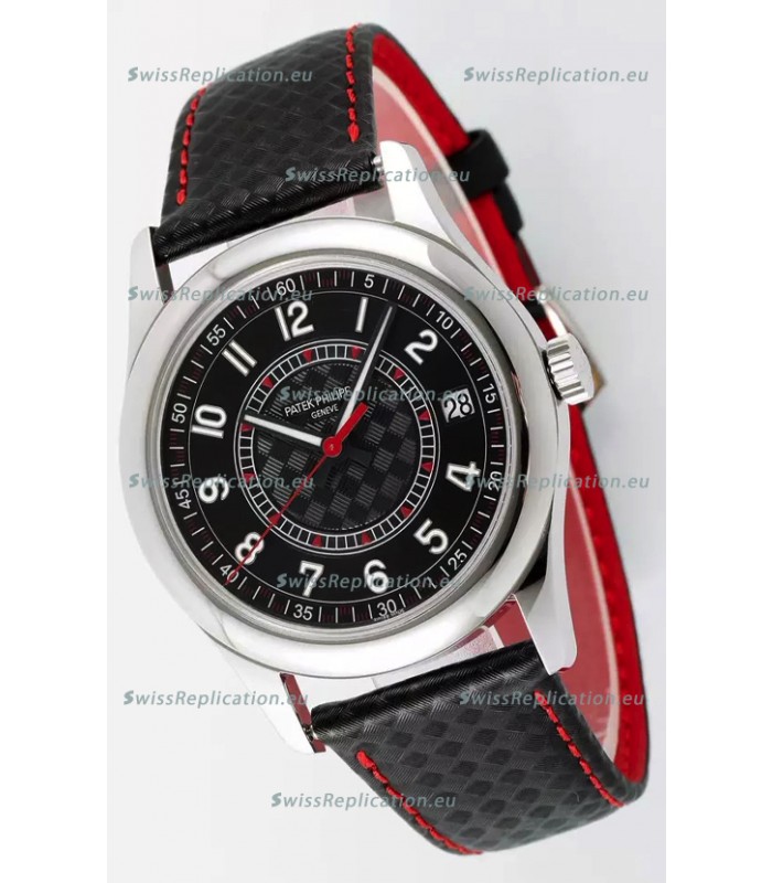 Patek Philippe Calatrava 6007 Black Dial Red Hands 904L Steel Casing 1:1 Mirror Replica Watch