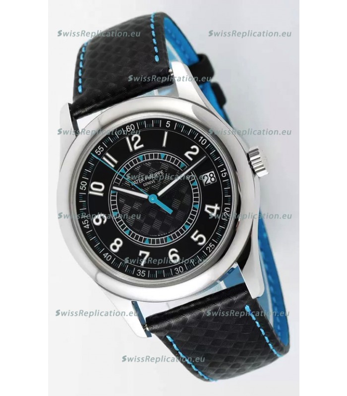 Patek Philippe Calatrava 6007 Black Dial Blue Hands 904L Steel Casing 1:1 Mirror Replica Watch