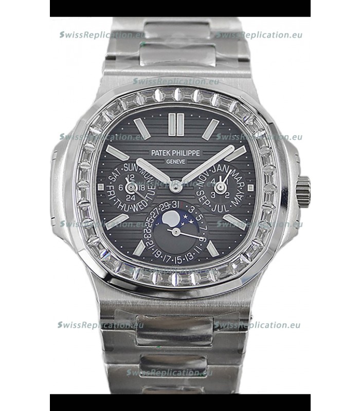 Patek Philippe Nautilus 5740 Perpetual Calendar Stainless Steel Grey Dial Swiss Replica Watch 