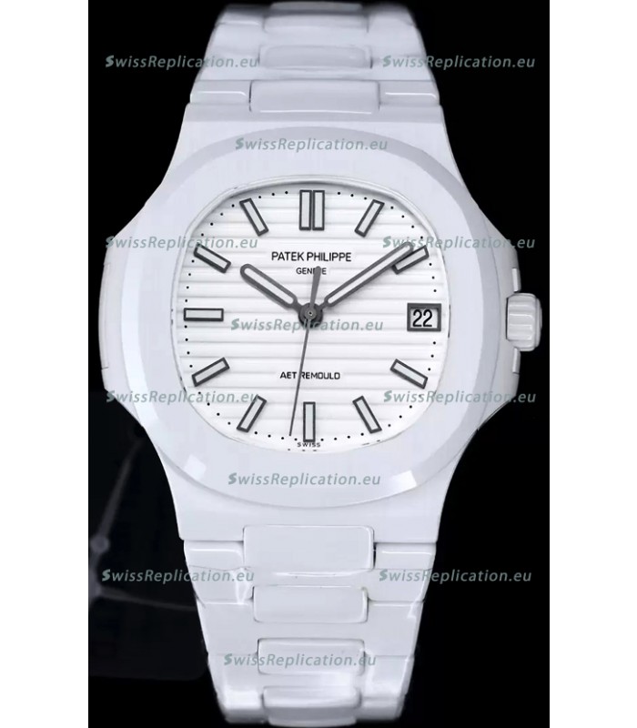Patek Philippe Nautilus 5711 AET Remould White Ceramic Edition White Dial Swiss Replica Watch