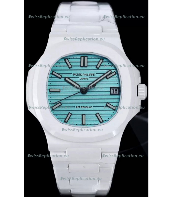 Patek Philippe Nautilus 5711 AET Remould White Ceramic Edition Green Dial Swiss Replica Watch