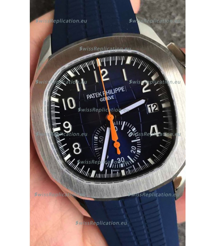Patek Philippe Aquanaut 5968 Chronograph Steel Casing Blue Dial Watch in Swiss Automatic Movement