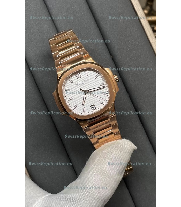 Patek Philippe Nautilus 7118/1200R-001 35MM 1:1 Mirror Swiss Replica Watch in White Dial