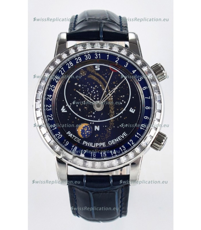Patek Philippe 6104 Grand Complications Superclone Watch in Stainless Steel - Diamonds Bezel 