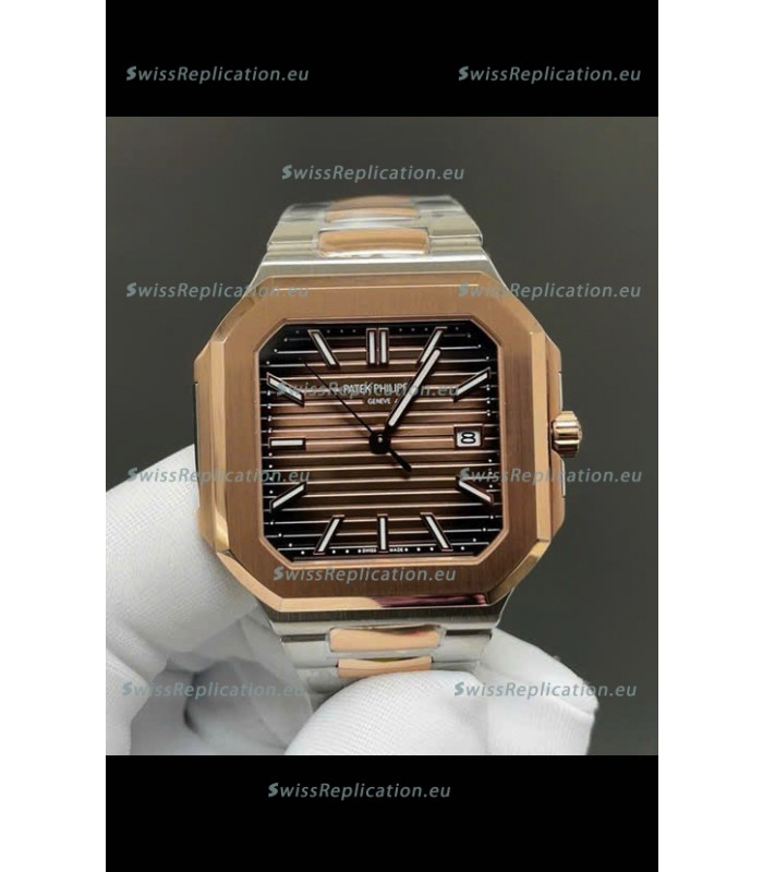 Patek Philippe Cubitus 5821 Two Tone Casing Brown Dial Swiss Replica Watch 