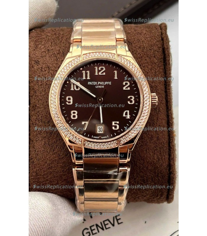 Patek Philippe Twenty-4 Green Dial Rose Gold Casing 1:1 Mirror Replica Watch 36MM