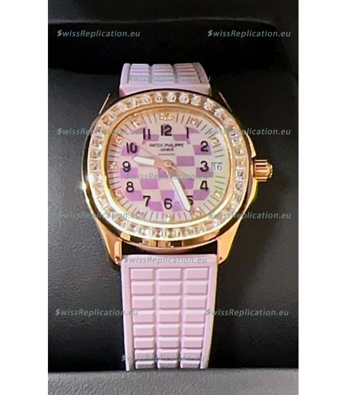 Patek Philippe Super Clone Aquanaut LUCE 5072R Rose Gold Automatic in Pink Dial 35MM
