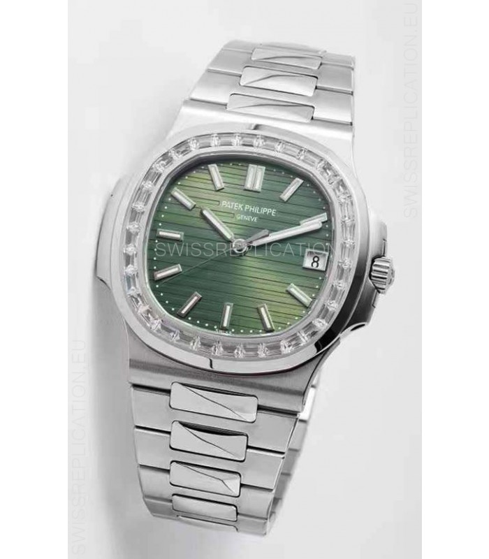 Patek Philippe Nautilus 5711/1A-014 1:1 Mirror Swiss Replica Watch in Green Dial 904L Steel 