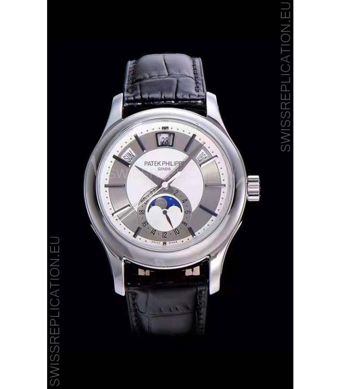 Patek Philippe 5205-001 Complications MoonPhase 1:1 Mirror Swiss Replica Watch Steel Grey Dial