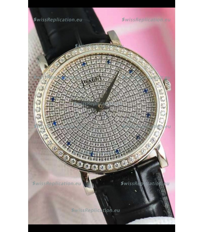 Piaget Altiplano G0A36128 Paved Diamonds Dial Swiss Quartz Replica Watch in Steel Case