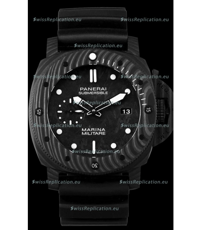 Panerai Submersible Marina Militare Carbotech 47MM 1:1 Mirror Swiss Watch 