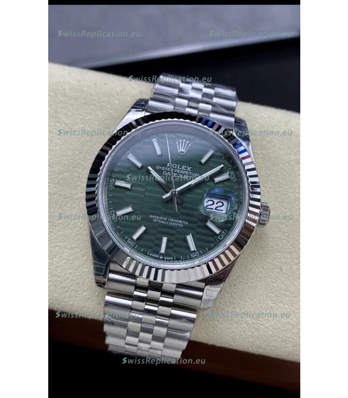 Rolex Datejust Cal.3235 Movement 1:1 Mirror Replica 904L Steel 41MM - Green Fluted Motif Dial