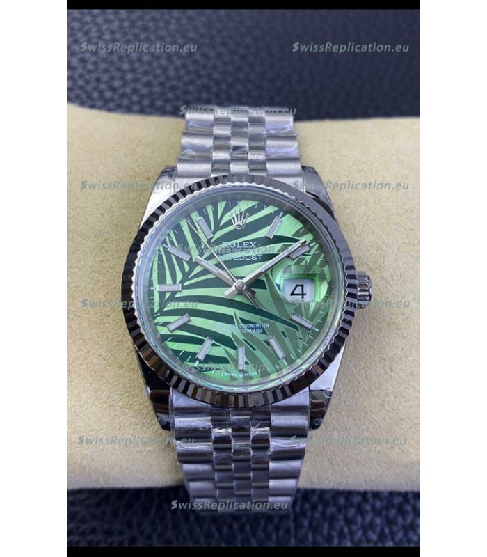 Rolex Datejust Cal.3235 Movement 1:1 Mirror Replica 904L Steel 36MM - Green Palm-Motif Dial