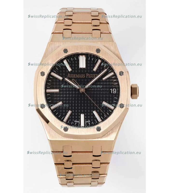 Audemars Piguet Royal Oak 15510 50th Anniversary 41MM Black Dial Rose Gold 41MM 1:1 Mirror Replica