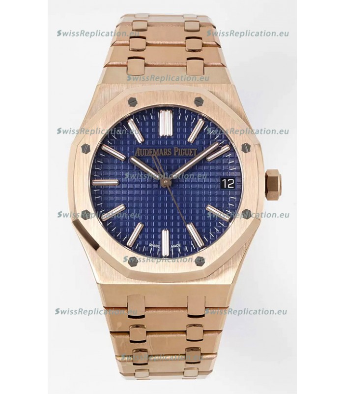 Audemars Piguet Royal Oak 15510 50th Anniversary 41MM Blue Dial Rose Gold 41MM 1:1 Mirror Replica