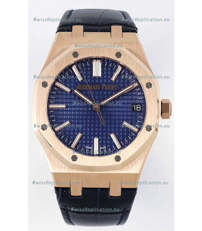 Audemars Piguet Royal Oak 15510 50th Anniversary 41MM Blue Dial Rose Gold 41MM 1:1 Mirror Replica