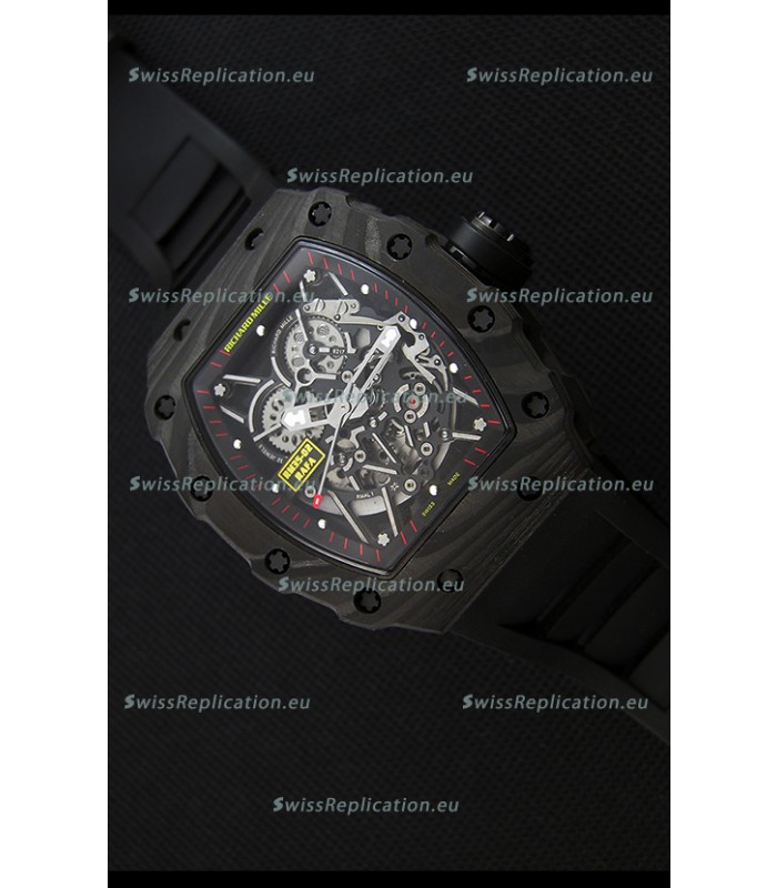 Richard Mille RM35-2 Rafael Nadal Forged Carbon Case with Black Rubber Strap