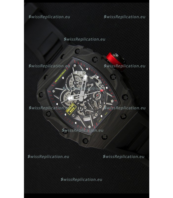 Richard Mille RM35-2 Rafael Nadal Forged Carbon Case with Black Rubber Strap