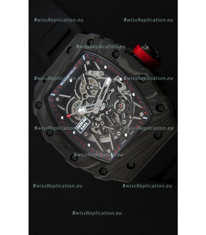 Richard Mille RM35-2 Rafael Nadal Forged Carbon Case with Black Rubber Strap
